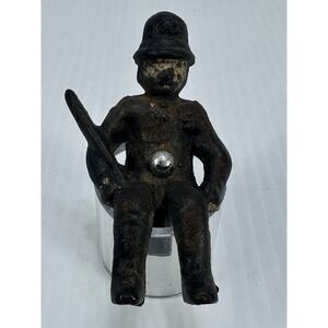 Vintage Toy Police British HUBLEY CAST IRON TOY FIGURE Wagon Horse Rider